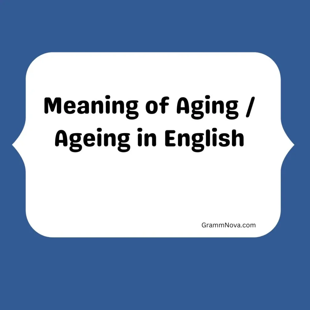Meaning of Aging / Ageing in English