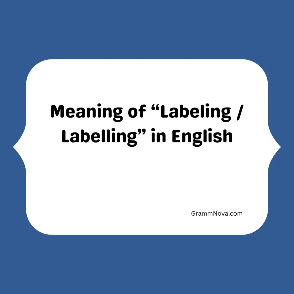 Meaning of “Labeling / Labelling” in English